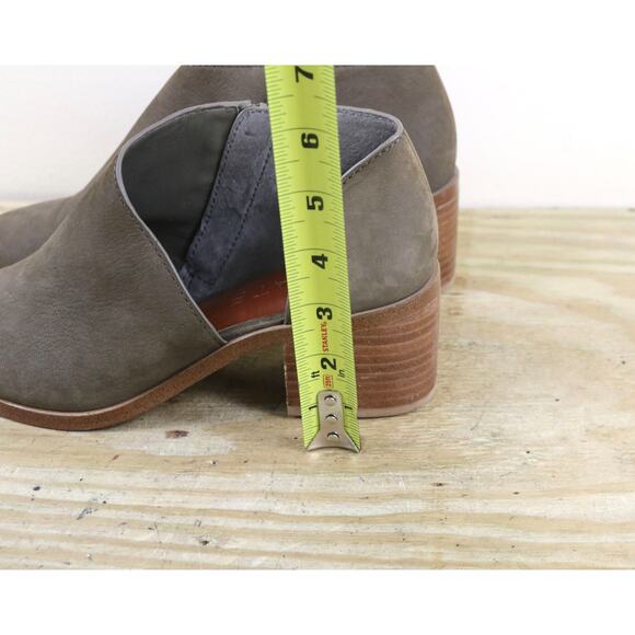 1 State Boots Womens 7.5M Fog Brown Leather Isak Half d'Orsay Bootie Shoes Boho - Picture 7 of 7
